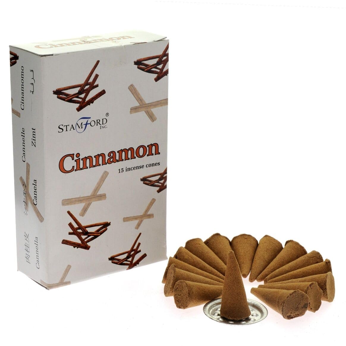 Stamford Incense Cones Cinnamon - 12 Packs x 15 Cones