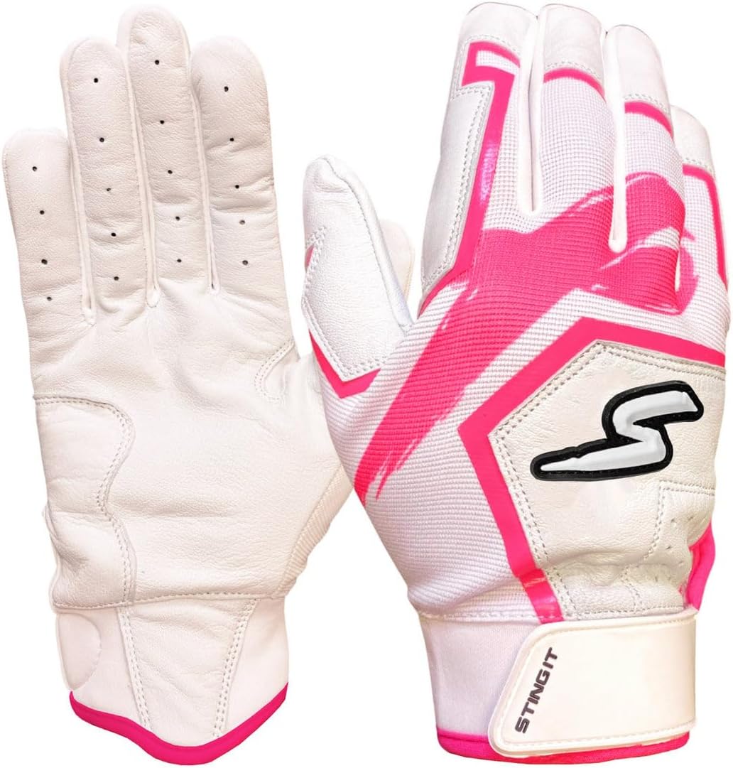 Stinger Sports Traditional Short Cuff Batting Gloves (Sting Squad and Color Crush) - Baseball and Softball Gloves for Adult & Youth - Ultra Soft, Durable, Breathable, Sheepskin Leather