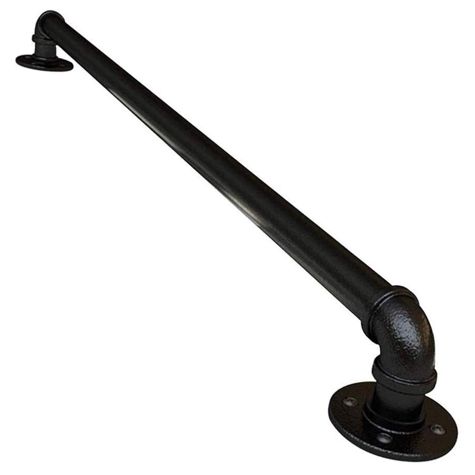 Kit main courante escalier antidérapant métal noir 420 cm avec supports muraux