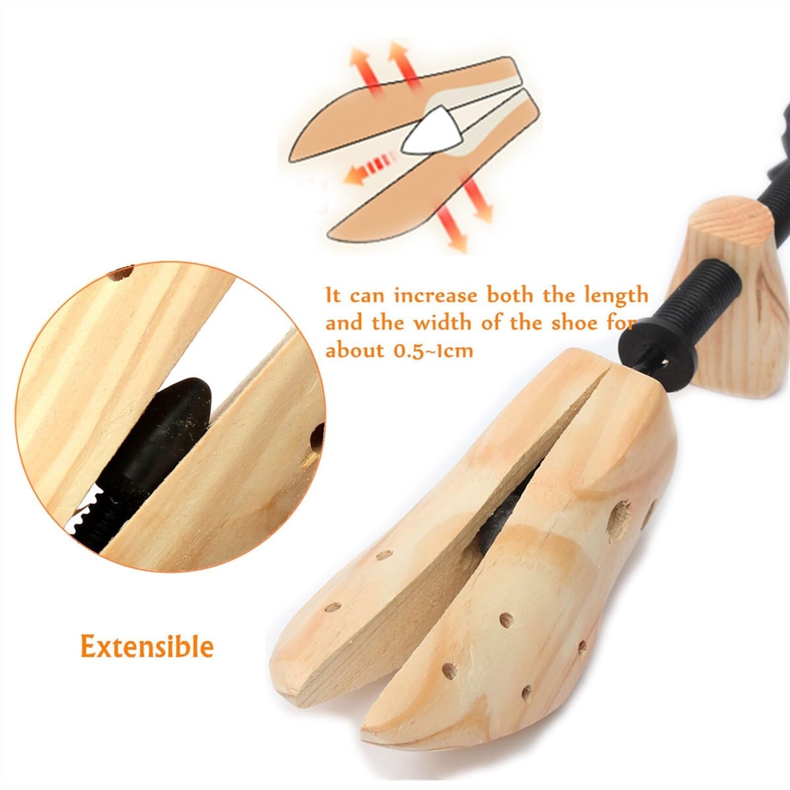 Camilla para Zapatos 1 Pieza S/m/l Tamaño Zapato de árbol Zapatos de Madera Camilla, Hombre Ajustable de Madera Mujeres Pisos Bombas Botas Shaper Rack Expansor Tree (Color : Beige, Size : 35-38