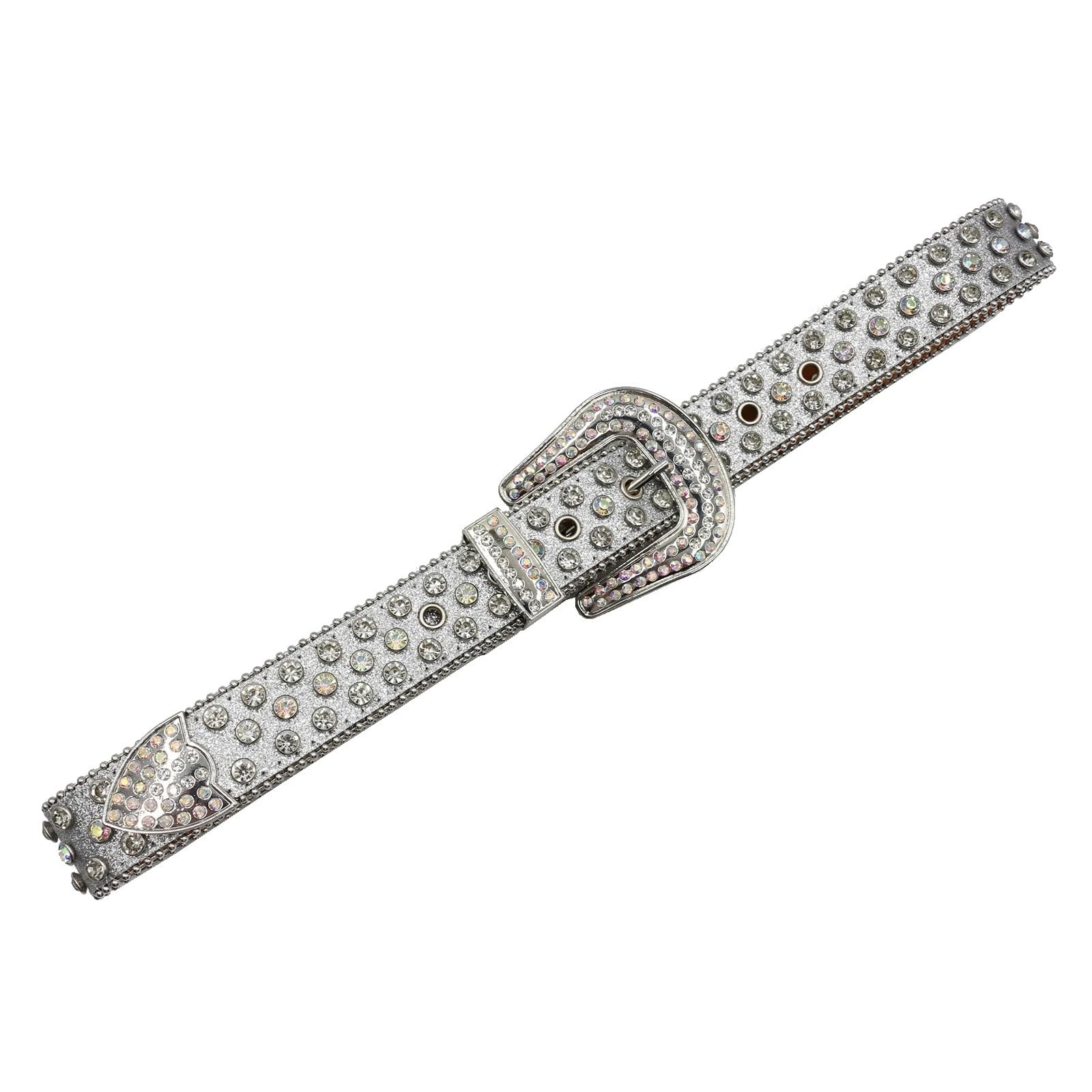 Cinturones Mujer De diamantes De imitación cinturones De lujo con tachuelas De cristal con hebilla Cinto