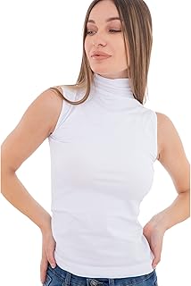 بلوزة برقبة مرتفعة وبدون أكمام للنساء من كارينا