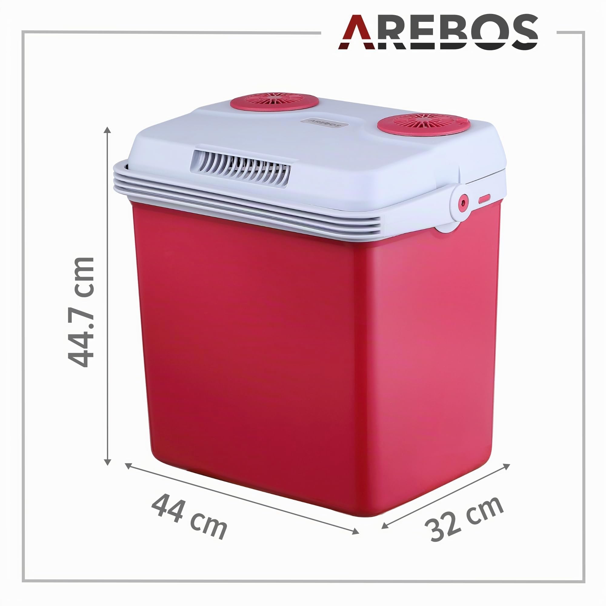 AREBOS Glacières | Boîte réfrigérante | 25 L | Boîte chauffante thermoélectrique | sur Secteur | Mode éco | 12/230 V pour Voiture et Prise de Courant