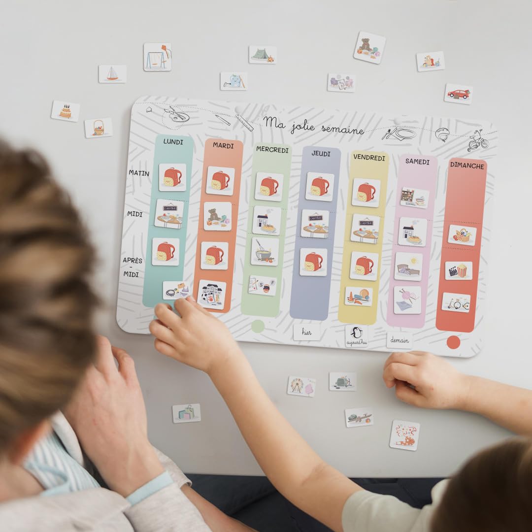 L'atelier gigogne Ma Jolie Semaine Option activités | Apprendre la Notion du Temps | diminuer Le Stress | se repérer dans sa Semaine | Personnaliser Son Emploi du Temps