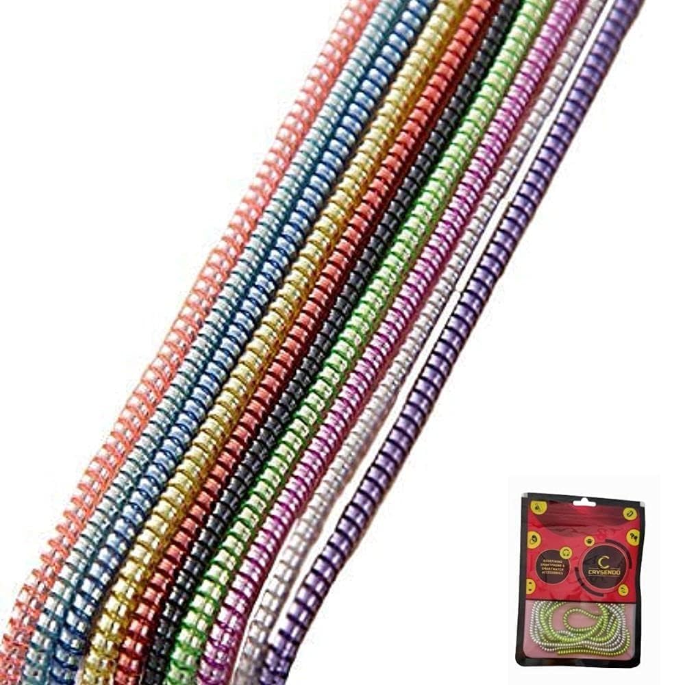 Crysendo Spiral Metallic Finish Electroplated (8 Pcs) (0.75 Meters) Android & iPhone Charger Protector Cable Cord Saver Winder (0.75 Meters / 75 cms)- Half Size (Pack of 8 Pieces) (B07VJ3Y3QM) Amazon Price History, Amazon Price Tracker