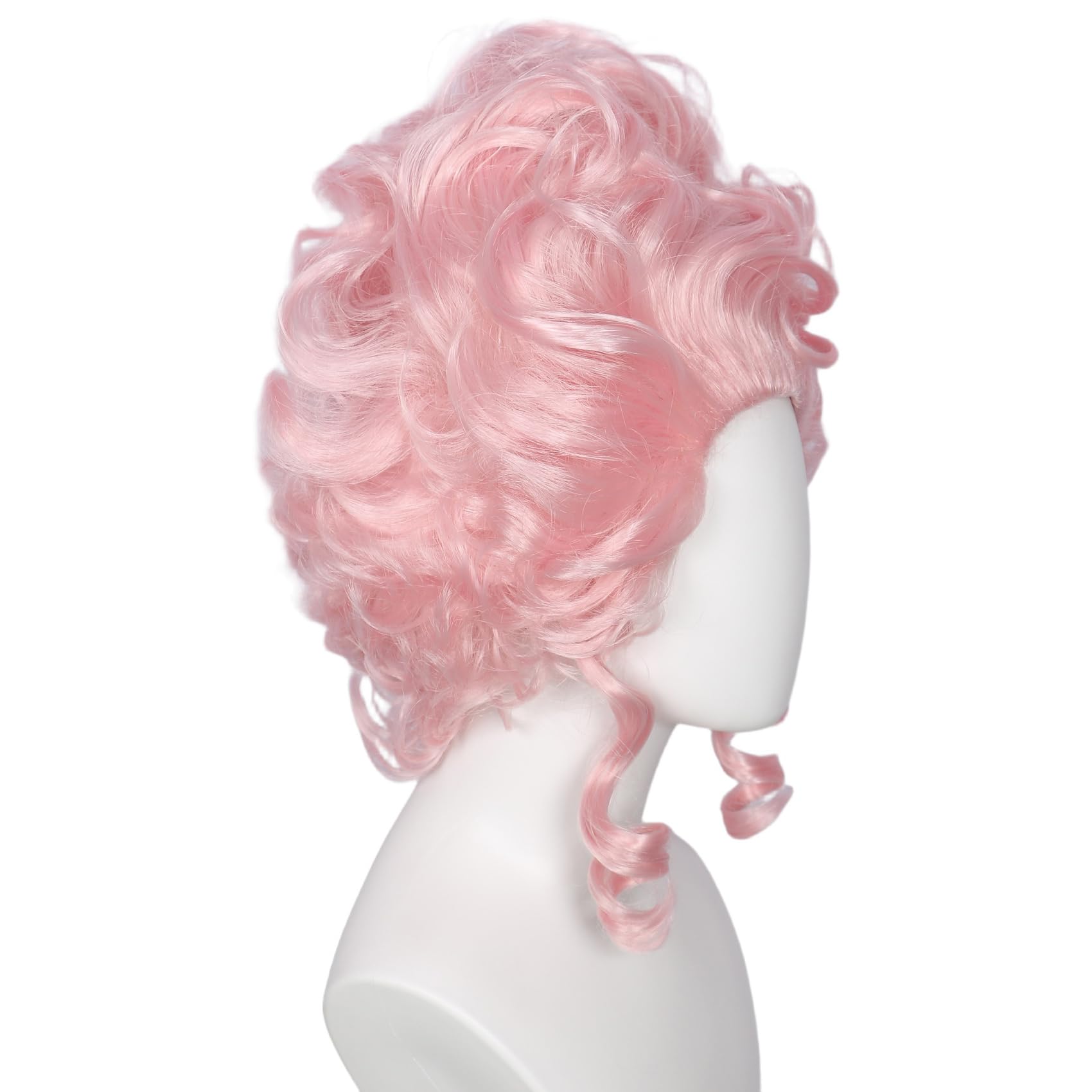 Linfairy Womens Blonde Wig Costume Cosplay Wig + 50cm Ponytail: Retro Pink