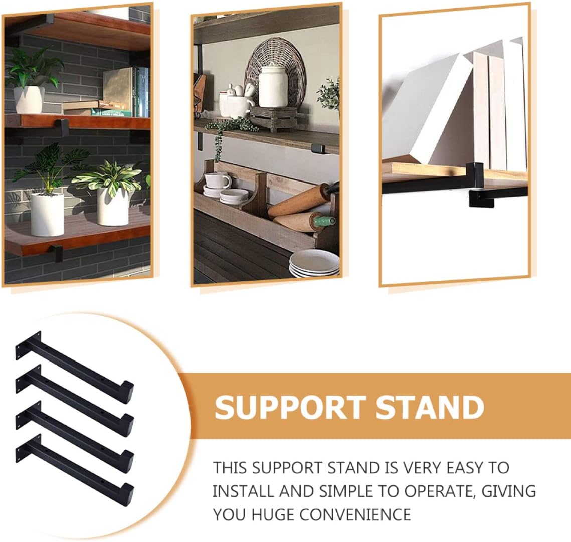 4pcs Heavy Duty Wall Mounted Shelf Brackets Iron Clapboard Brackets Stable Support for Storage Stylish Design for Home and Garage Use