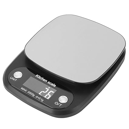 Food Scale, G/Lb:oz/ml/fl.oz Kitchen Scale with Non?Slip Pad for Baking