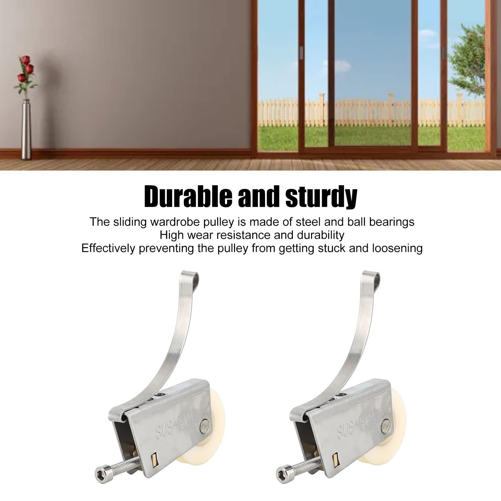 Poulies De Porte Coulissante En Acier Inoxydable - Lot De 2, Silencieuses Et Fluides, Pour Placard Ou Meuble
