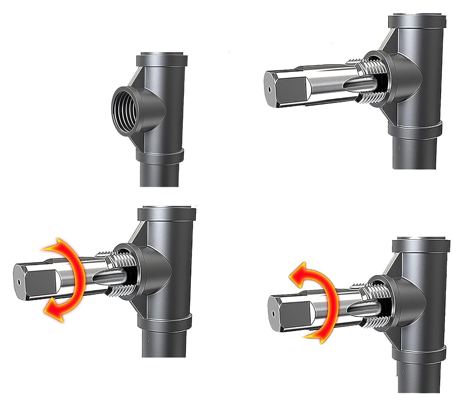 Set di maschi per tubi, in acciaio al carbonio, filettatura interna, 1/8", per l'uso in tubi dell'acqua, automobili e macchinari