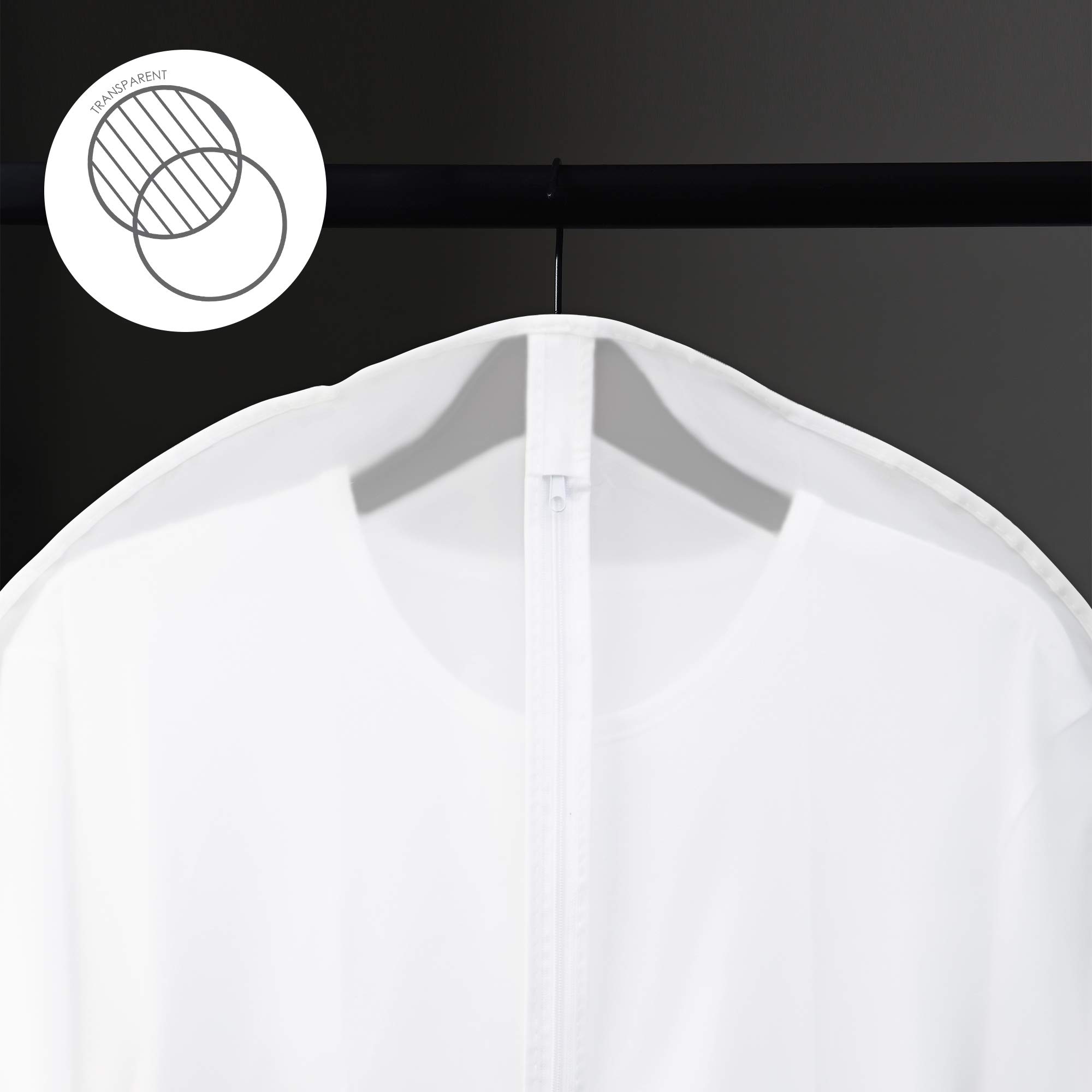 Bruce.® 6x Transparent Garment Bags 100x60cm, Premium Clothes Covers for Coats Jackets, Dresses & Suits - Image 4