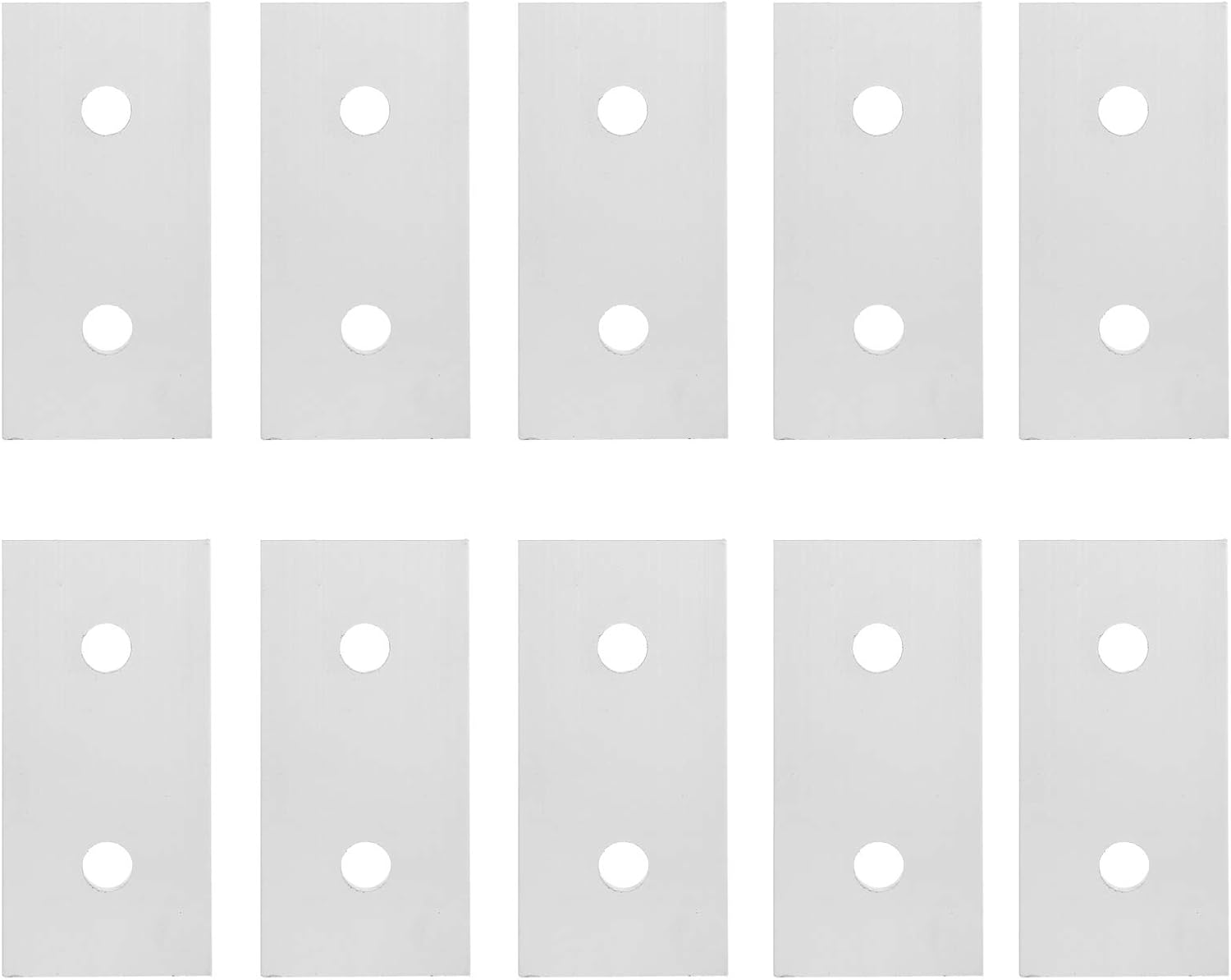 10Pcs Aluminum Flat Joining Plate, 2 - Hole Vertical Connection Tool for Frame Reinforcement, Lightweight Durable Connecting Plate with Smooth Edges for Construction and DIY Projec (4040)
