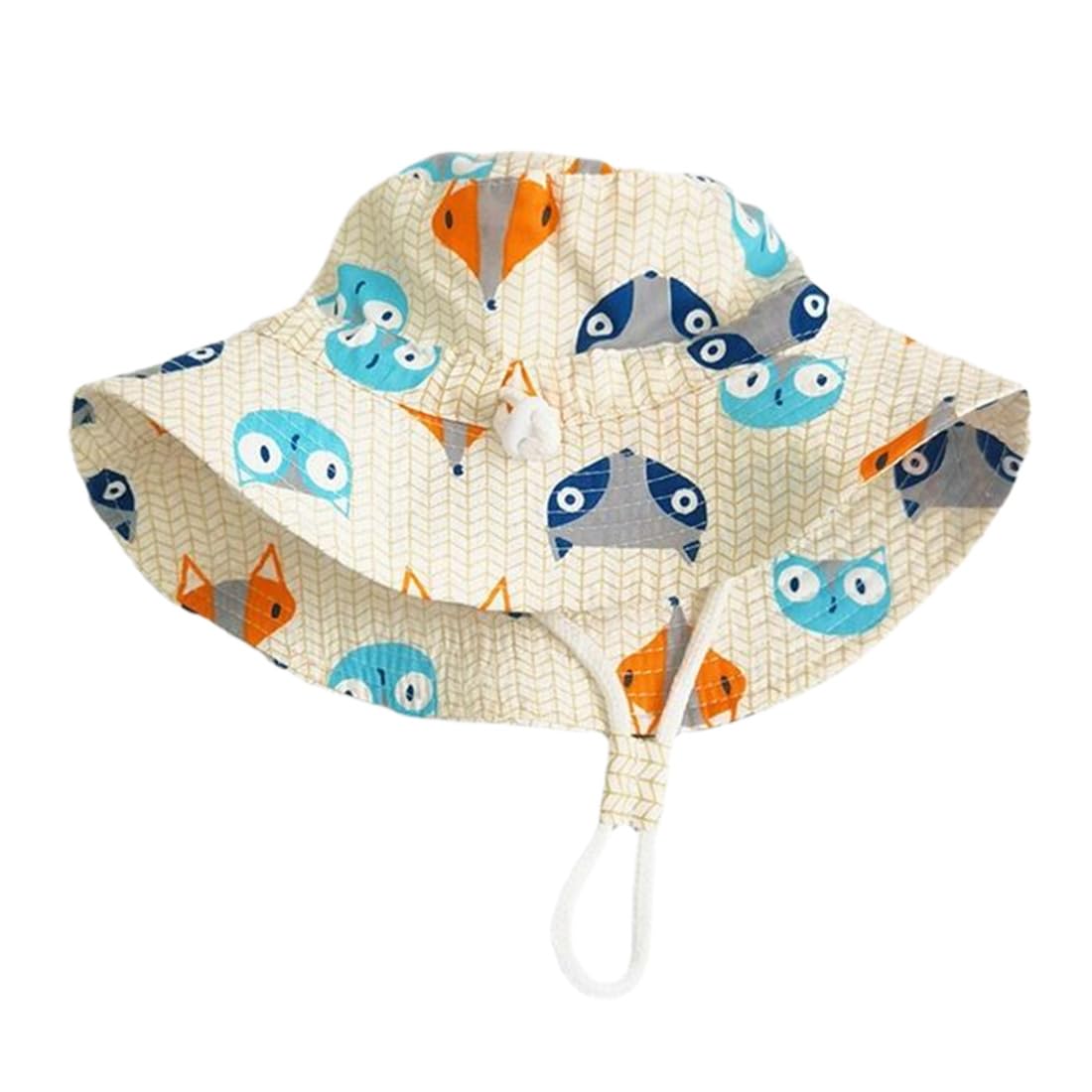 WJRQD Sombrero de Sol Verano Niños, Sombrero para el Sol de ala Ancha para Niños y Niñas, Gorro Pescador Playa Algodón Niñas Niños, Exteriores Protección Solar Gorro de Playa, para Edades de 3 a 8 Años