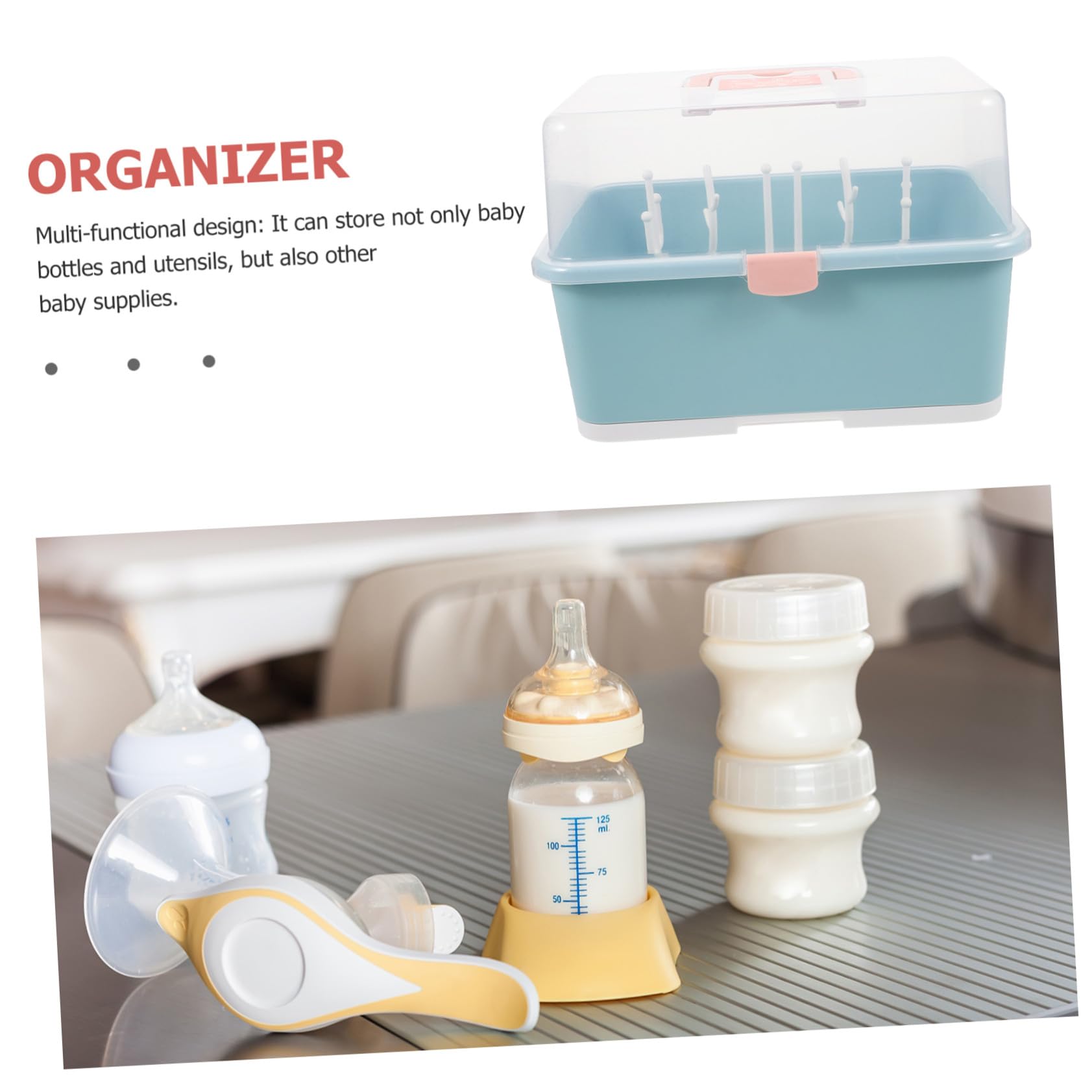 ERINGOGO Babyflaschen Aufbewahrungsbox aus Pp mit Ablagefunktion und Robustem Design Platzsparend für Babyflaschen und Stillzubehör bei Shower