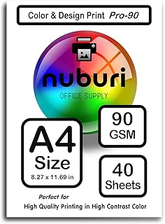 A4 Size Printer Paper - Bright White Opaque - Pro Quality - 90 gsm / 24 lb (40 Sheets)