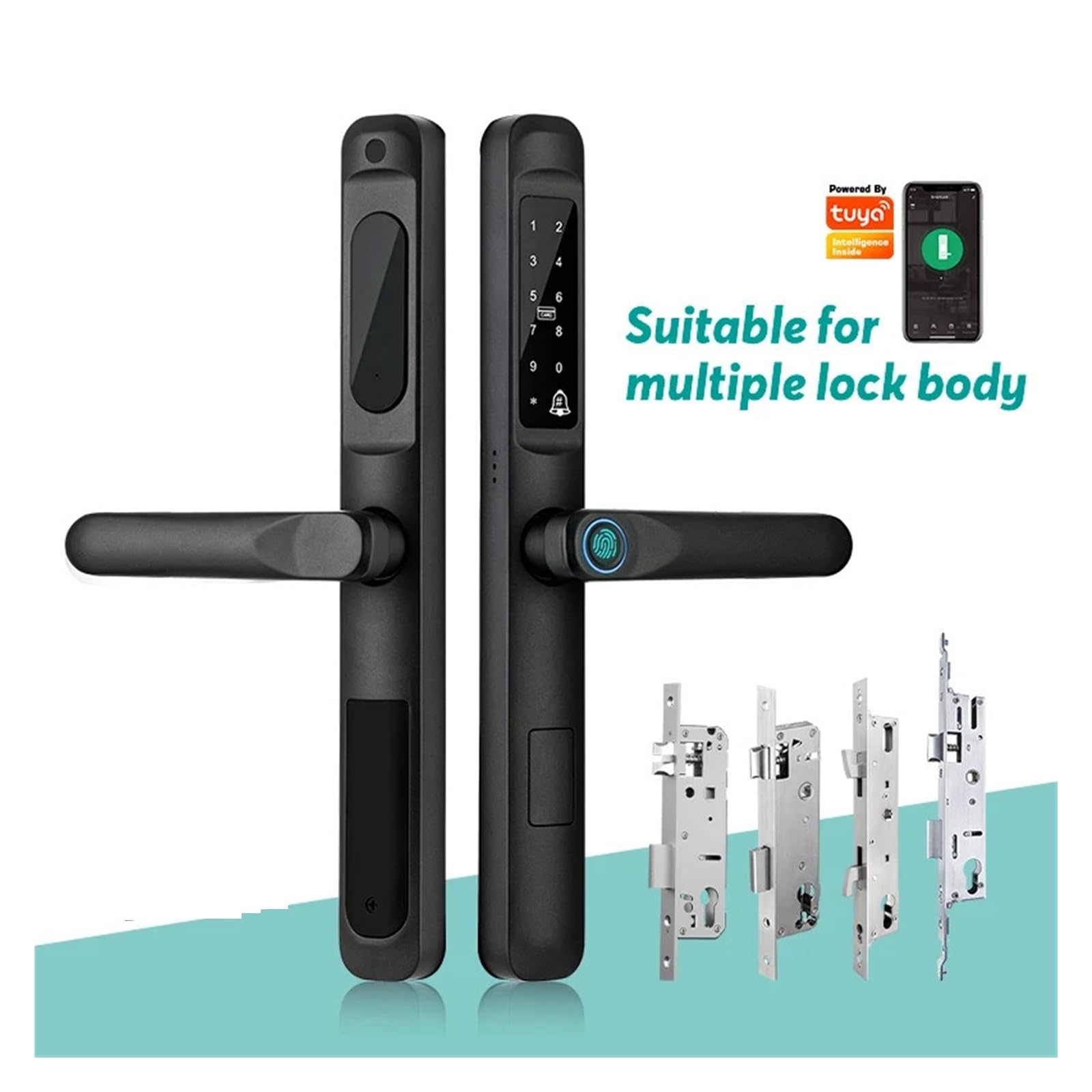 Serrure de Porte Intelligente étanche Tuya WiFi, Serrure biométrique(A6 TYG 3585hook)