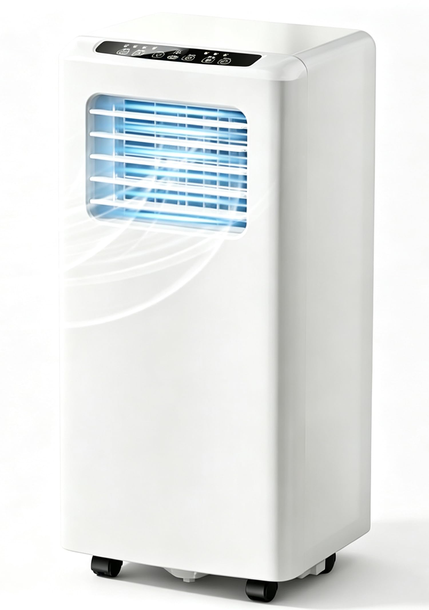 Tragbare 12000 BTU AC-Einheit, 3-in-1-Kühlung, Luftentfeuchter und Ventilator mit digitaler Steuerung, leiser Betrieb, leicht gleitende Räder, perfekt für kleine Räume und Schlafzimmer