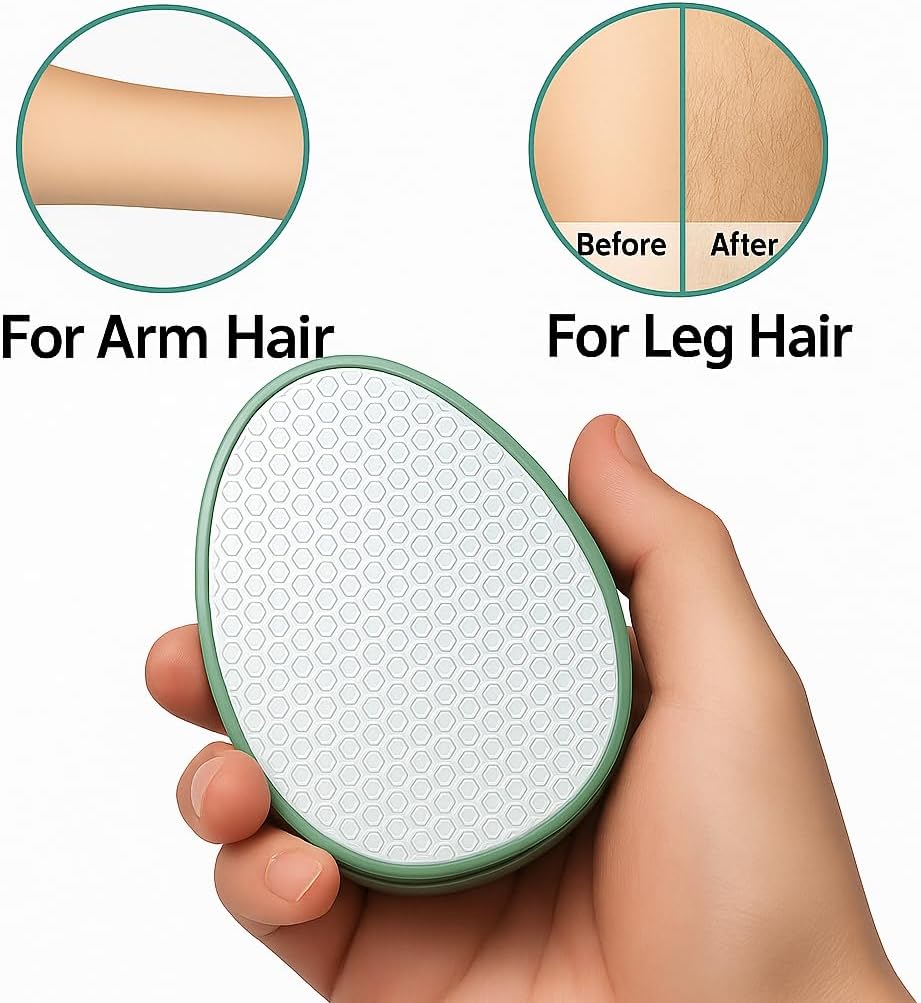 Portable Crystal Hair Eraser – Reusable Exfoliating Hair Removal Stone for Women and Men, Ideal for Legs, Arms, and Back