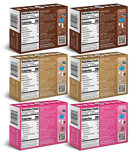 Simply Delish Instant Delicious Mixed Variety Keto Pudding 6 pack – Low Carb, Zero Sugar, Gluten Free, Allergen Free, Non-GMO, Vegan & Plant-Based