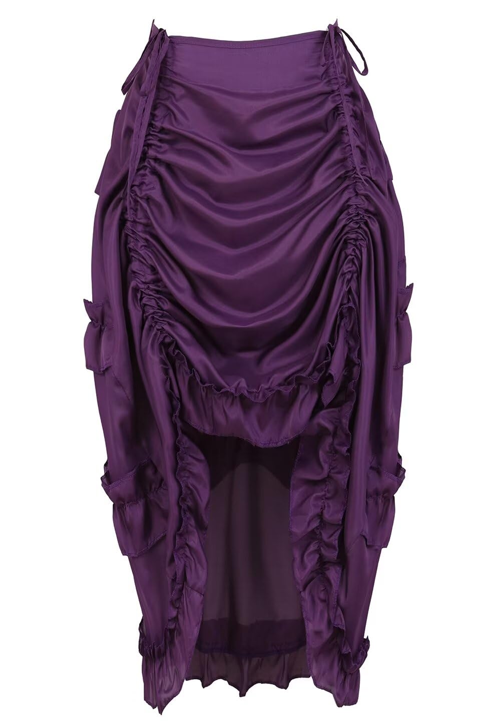jutrisujo Skirt Women for Corset Victorian Steampunk Adjustable Ruffle Gothic Vintage Skirts Halloween Outfit Medieval Costume Purple XS โ image 1