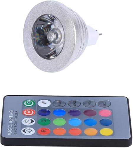 Miniatura 1 de Omabeta MR16 3W RGB LED luz cambiante de color lámpara bombilla 12V-24V para el hogar bar fiesta paisaje decorativo escena regulable RGB Magic Spot
