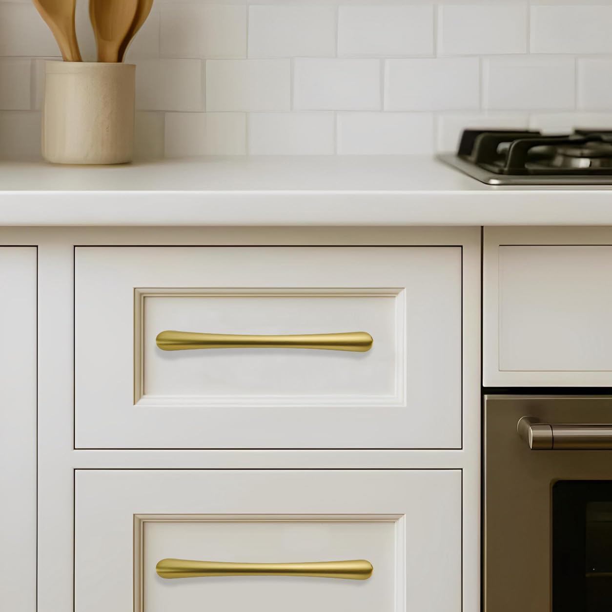 Vibrant Brushed Moderne Brass Appliance Pull - 80445, 12 in (305 mm) — KHTUMEWARE