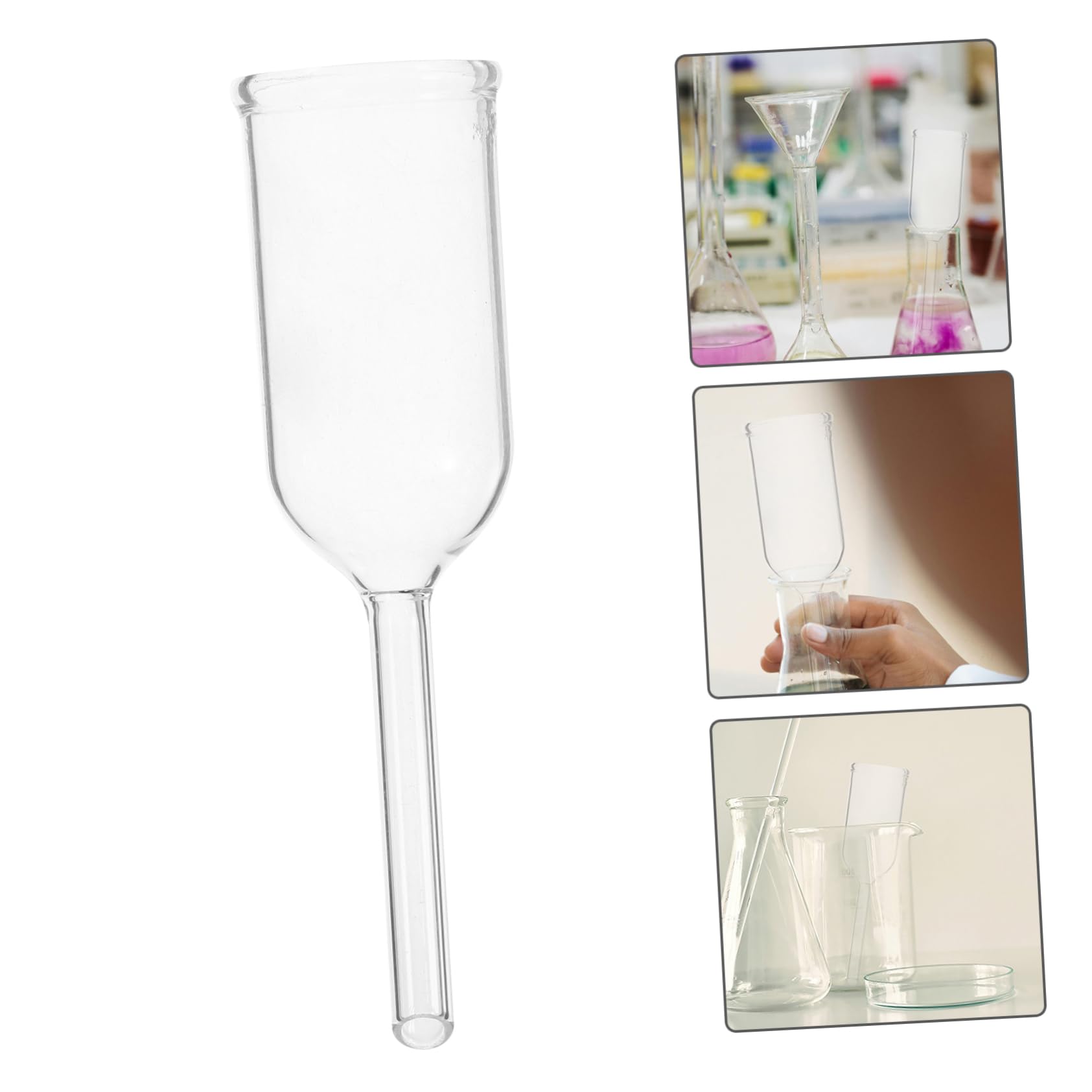 Alipis Compact Glass Funnel Lab Equipment Round Bottom for Filtration and Pouring