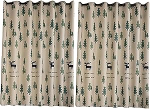 NOLITOY Cortinas Estampadas 2 Peças Persianas Para Casa Cortinas Impressas Para Casa Cortina De Ilhós Curta Cortina Blackout De Janela Cortina De Escurecimento De Quarto Persianas De