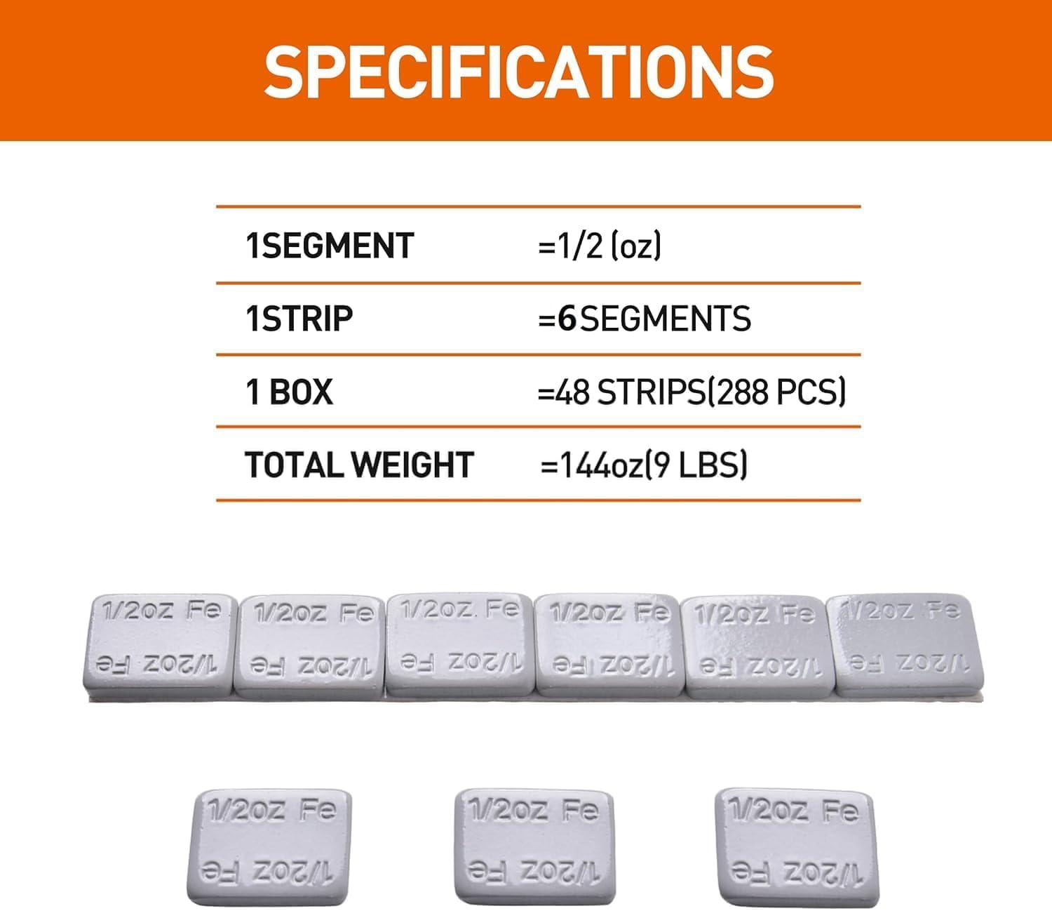 A A IN 1/2oz, 0.5oz, Grey, 576pcs Adhesive Stick on Wheel Weights, Low Profile, EasyPeel Type, 144oz/Box, Valued Pack, Automobiles, Trucks, SUVs, Motorcycles Tire Balance Weights, US Quality