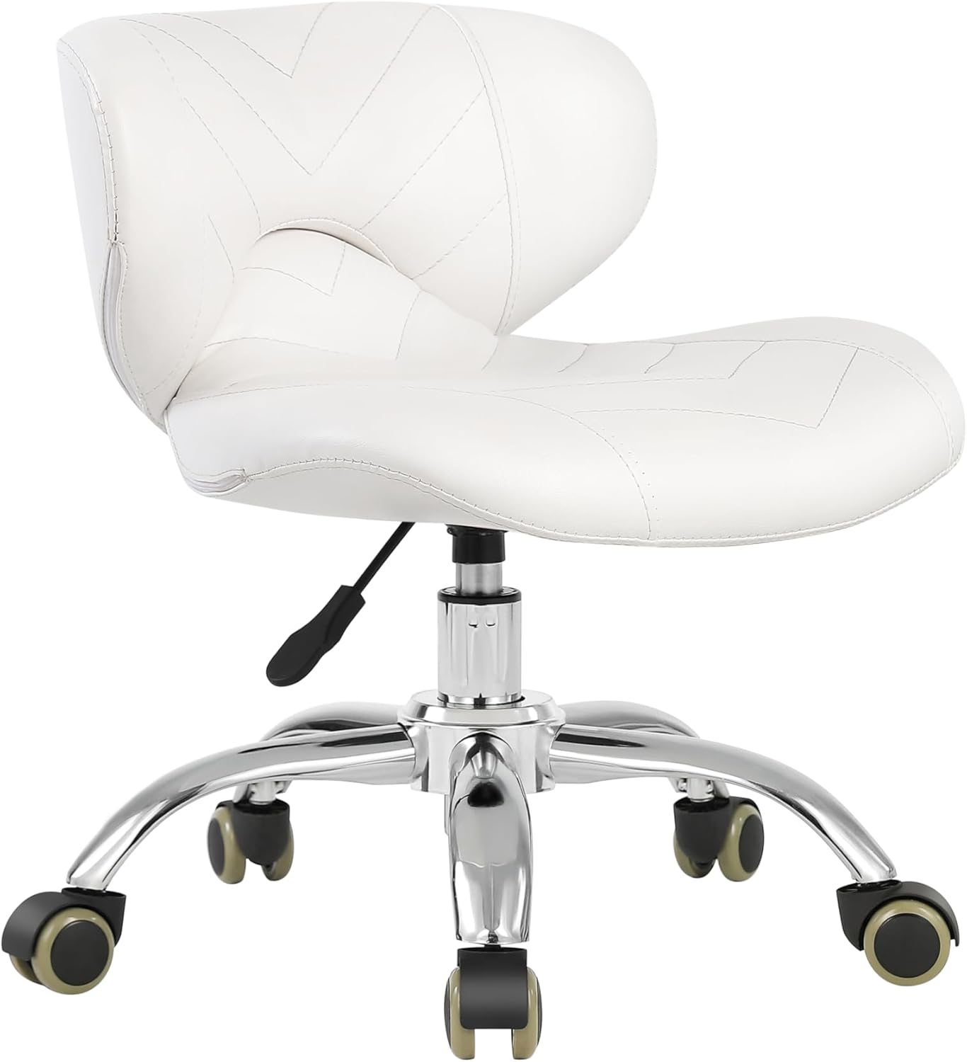 Pedicure Stool Hydraulic Height Adjustable with Back Support for Nail Salon Manicure Tech Pedicure Spa (Beige)