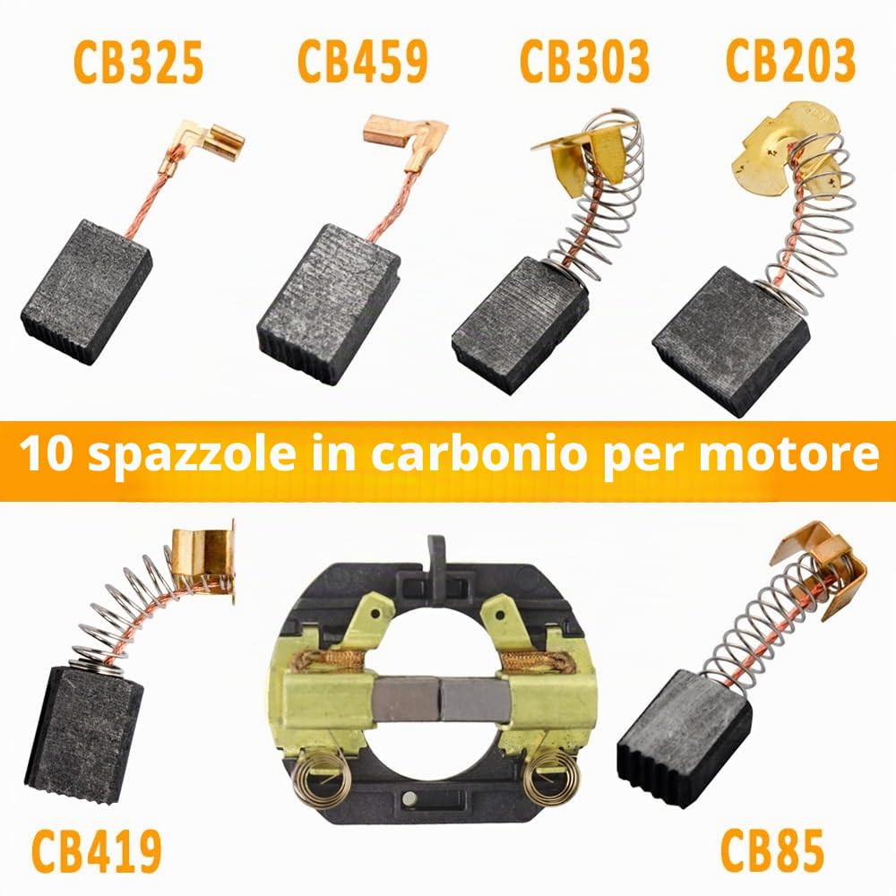 Spazzole di carbone di ricambio per smerigliatrice angolare, carboncini per il motore, 10 pezzi, modello numero CB325