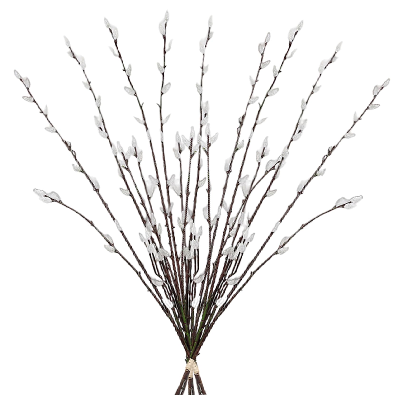 Branches de saule chatte blanc 3 pièces 70cm pour vase