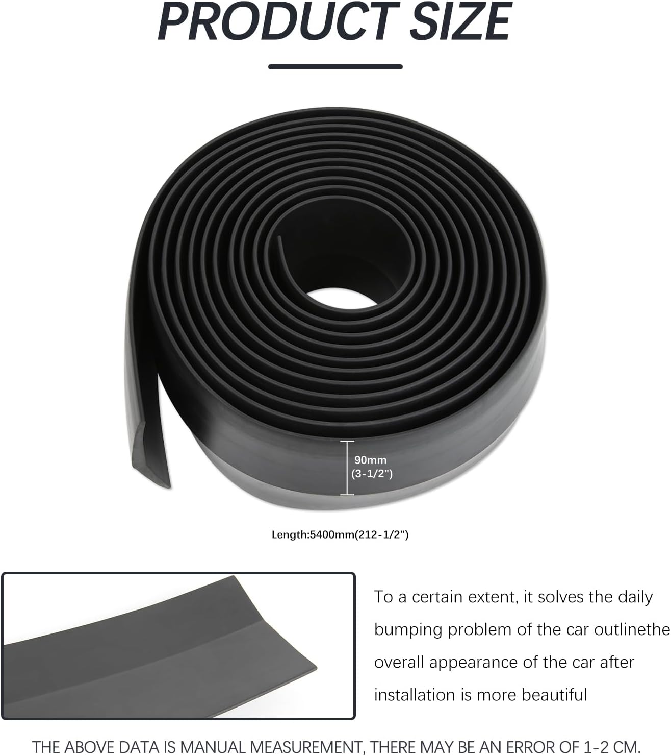 2" Flexible Fender Flares Rubber Wheel Arch for Vehicles - Easy to Install, 3.2 Meters per Roll