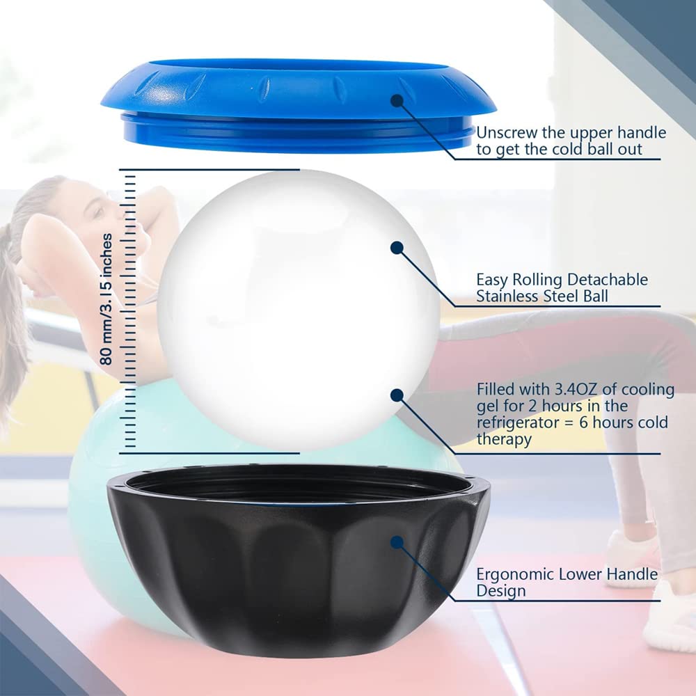 Rodillo De Masaje En Frío De 80Mm Cryo Sphere Sphere Bola De Masaje En Frío para Alivio Frío Y Calor Alivio De Liberación Miofascial Bola De Desencadenamiento