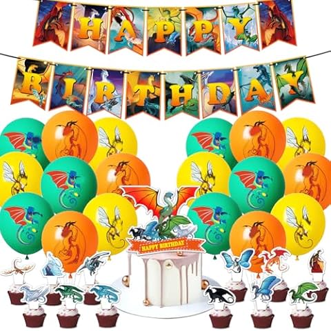 RFJYGWQM 32pcs Dragon Birthday Party Decor Cover