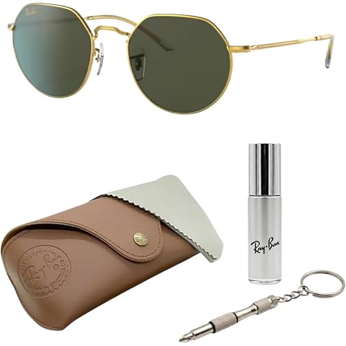 Ray-Ban RB3565 JACK Square-Round Shaped Sunglasses for Men & Women with Official RAYBAN Eyewear Kit