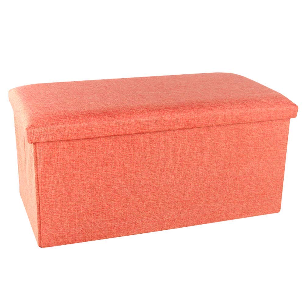 Banc de rangement pliable crème 76x38x38 cm avec coffre intégré