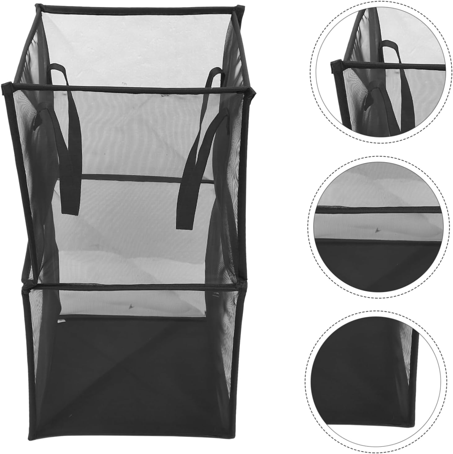 Collapsible Laundry Hamper with Handles Large Mesh Clothes Storage Basket Portable Foldable Laundry Bin for Home Bedroom Bathroom Organizer
