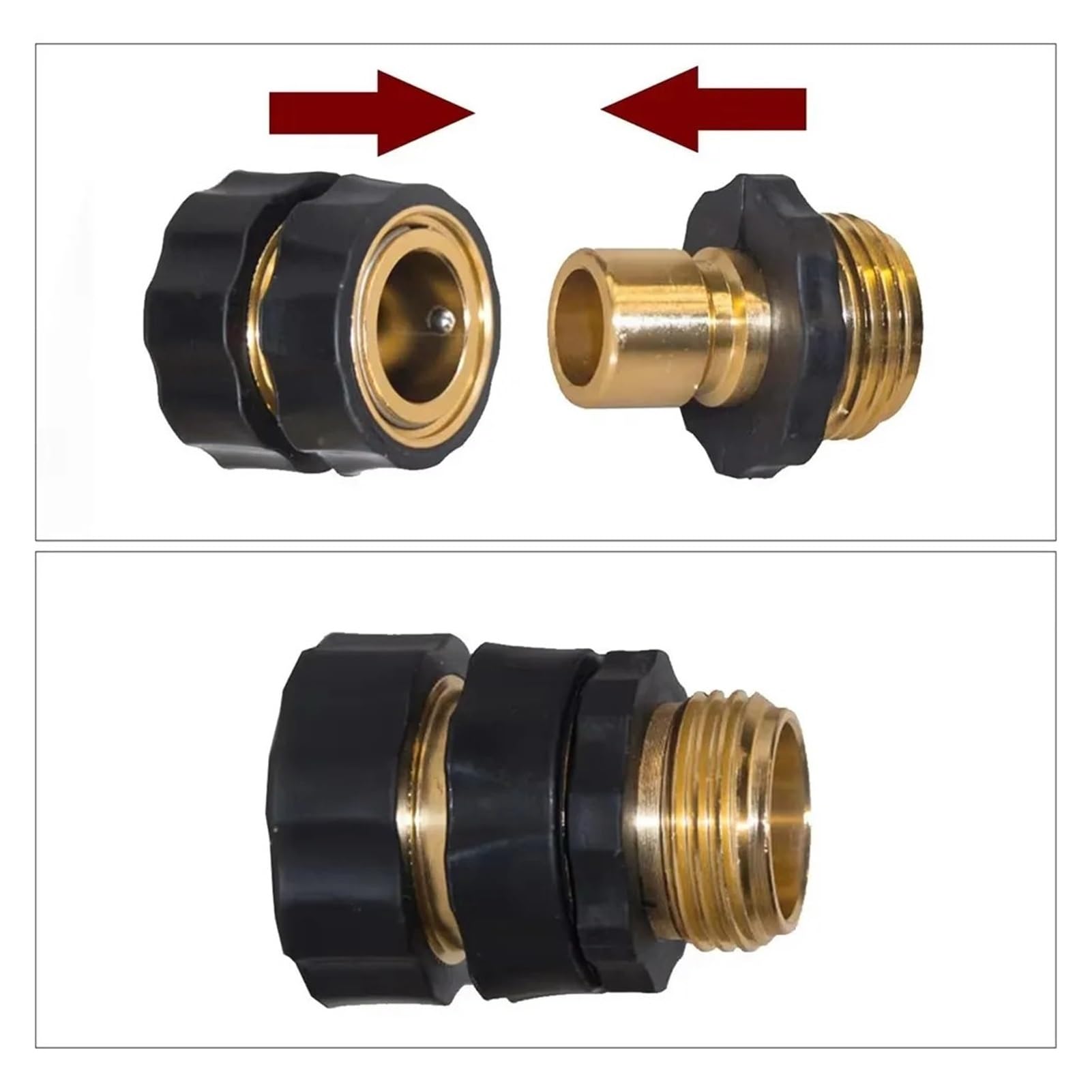 Connettore for tubo da giardino, raccordo maschio e femmina da 3/4 pollici(4 Set)