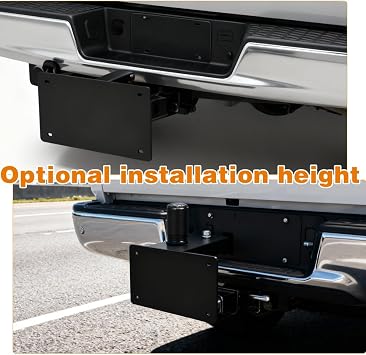 Trailer Hitch License Plate Holder,Compatible 2 Hitch Receivers