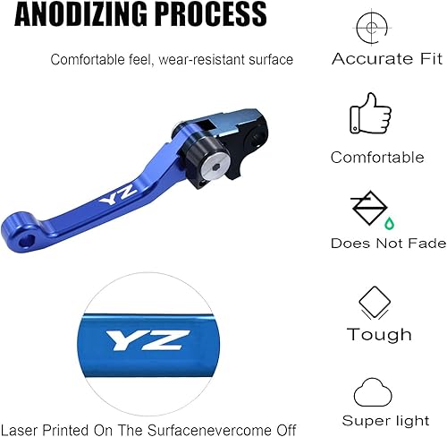 Vista 3 de Manija de freno y embrague plegable para motocicleta CNC de aluminio para YZ125/250 15-22 YZ125X 17-22 YZ250X 16-22 YZ450F YZ250F YZ426F 09-22