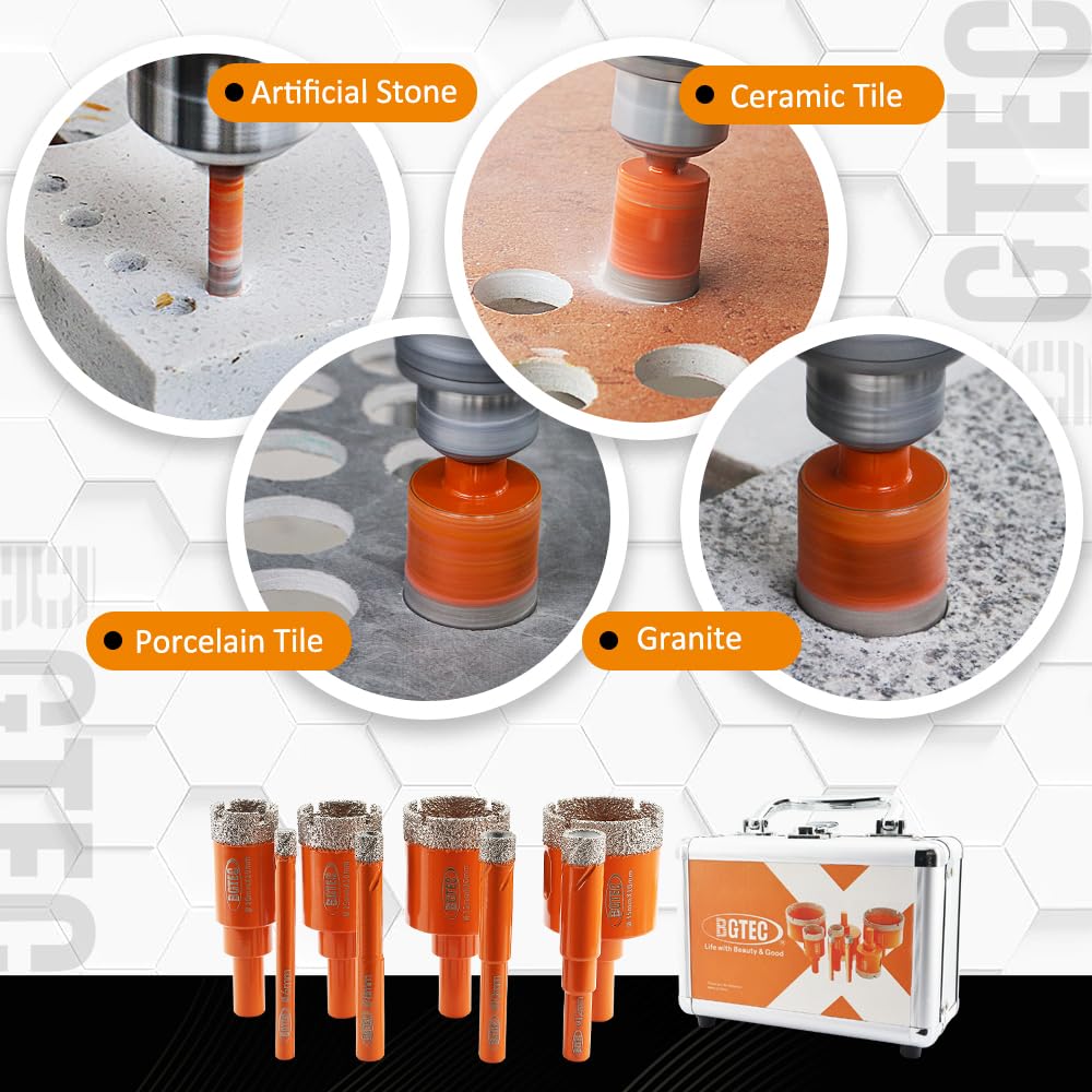 Punte Trapano Per Gres Porcellanato Flintronic - Set 10 Pezzi Da 3-12mm, Per Piastrelle E Marmo - Foto 8