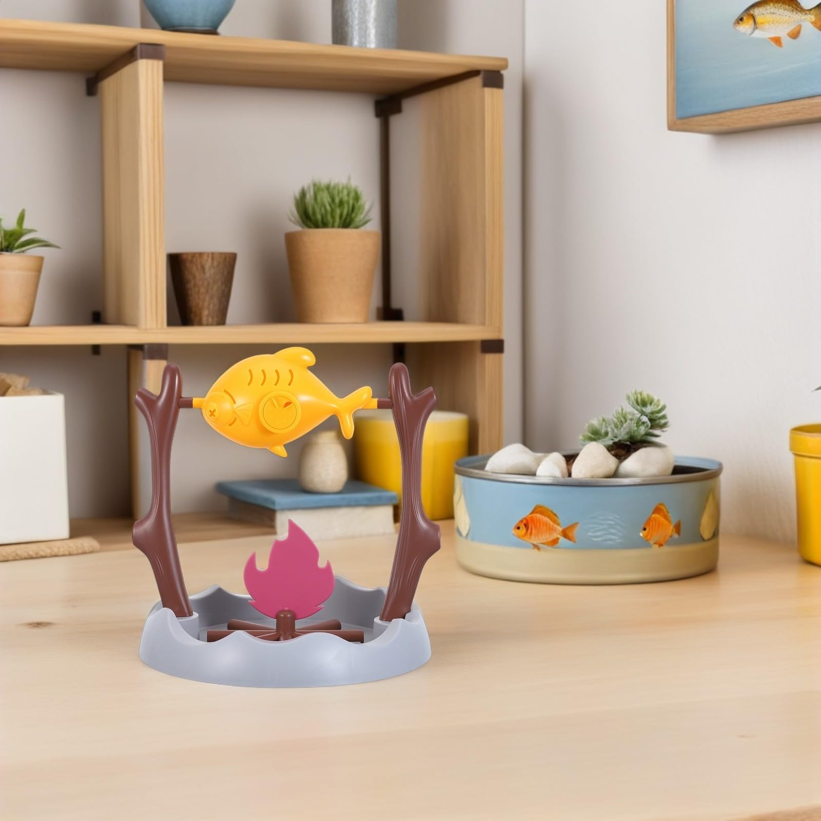 YARNOW Dispensador de Premios para Gatos Giratorio de Abs Forma de Carne, Juguete Interactivo para Interior Que Ofrece Desafío Cognitivo y Familiar