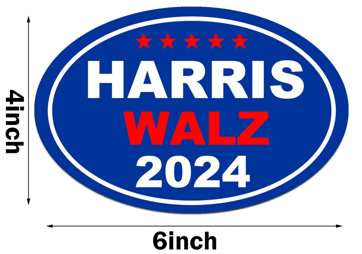 2 Pack Harris Walz 2024 Magnets Kamala Harris Tim Waltz President 2024 Magnets Vinyl Coat of Arms Auto Bumper Magnet Stickers Fade Proof Waterproof Outdoor Indoor