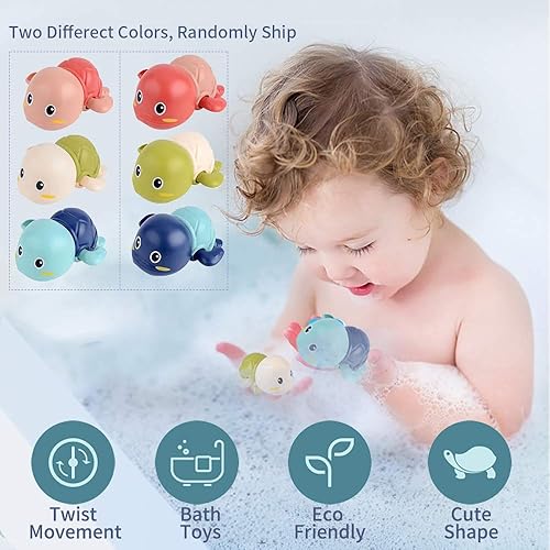 Miniatura 5 de Juguetes de baño para bebés juguetes de tortuga de natación para niños pequeños juguetes flotantes para bañera de agua juegos de baño para piscina