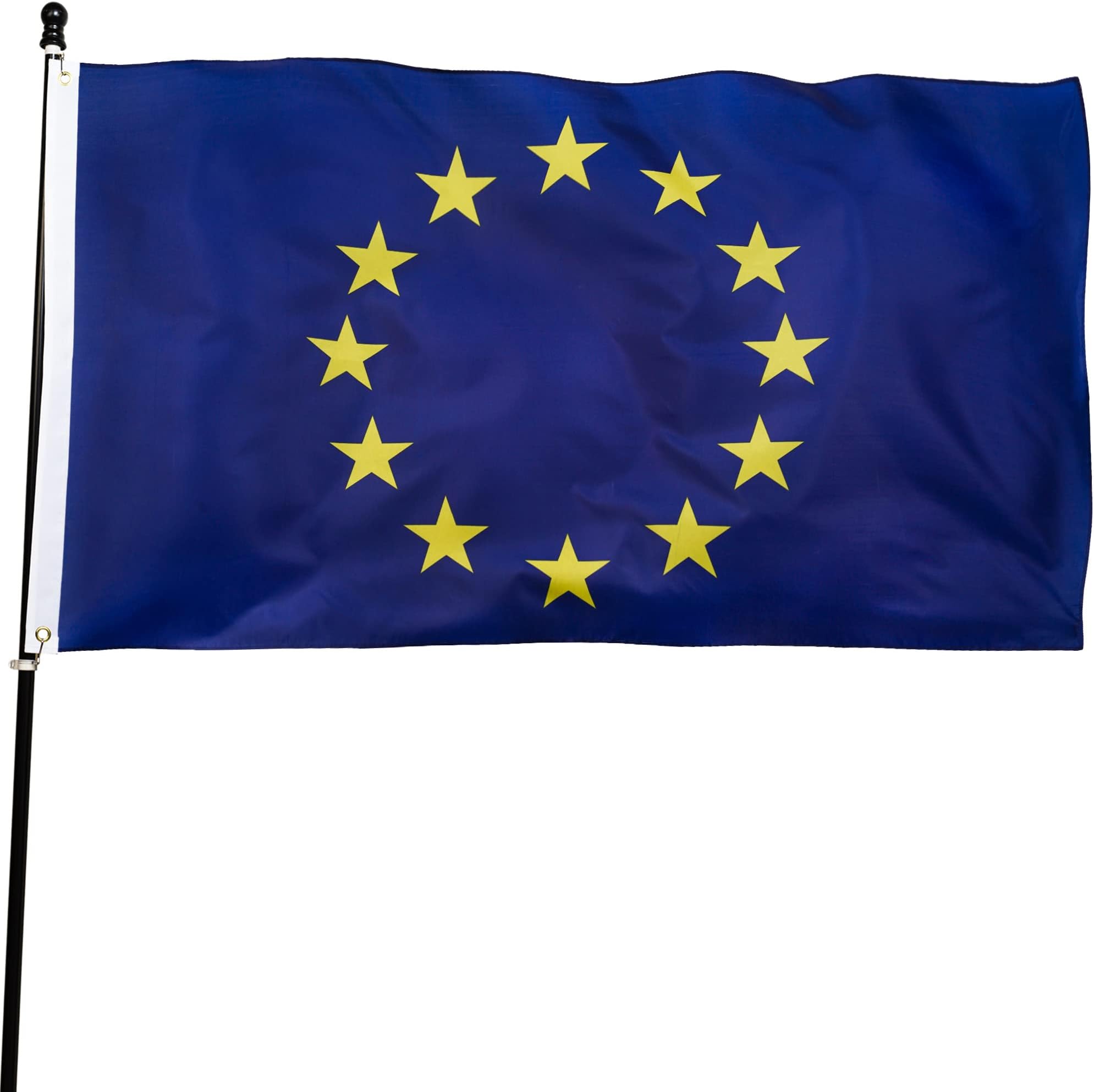 DANF European Union Flag 3x5 Ft Thick Polyester, Fade Resistant, Brass Grommets, Canvas Header EU National Flags with 3 X 5 Feet