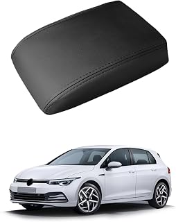 Autorder Center Console Cover for VW Golf Mk8 2022 2023 2024 Volkswagen Golf Accessories Armrest Cover Anti-Scratch Middle Console Pad Leather Armrest Protector