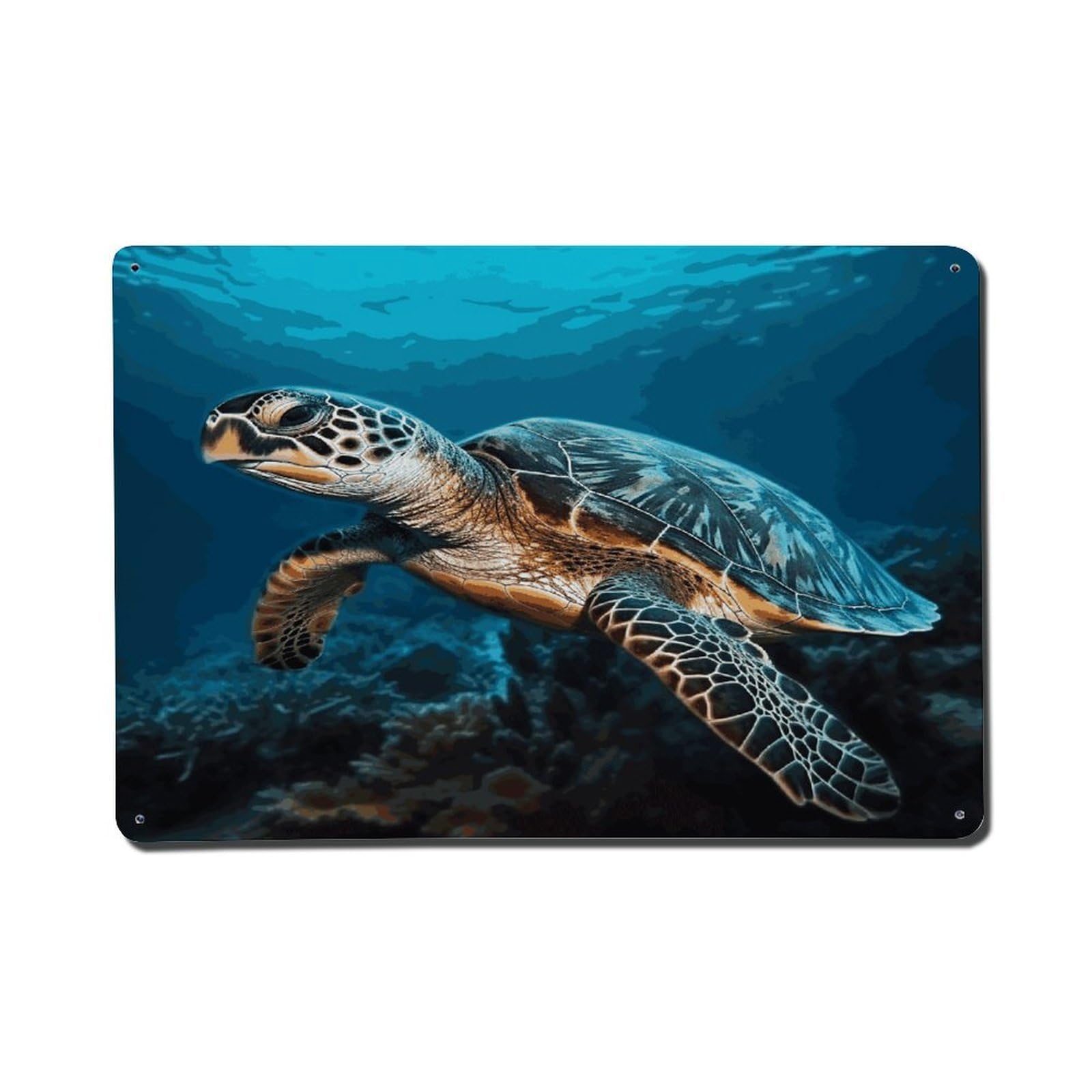 Adfgyerh Style Sea Turtle2 Metal Signs Funny, Aluminum Tin Sign Indoor Outdoor Decor, Vintage Signs For Home Office Kitchen Bar Cafe Garden Farmhouse Wall Decor