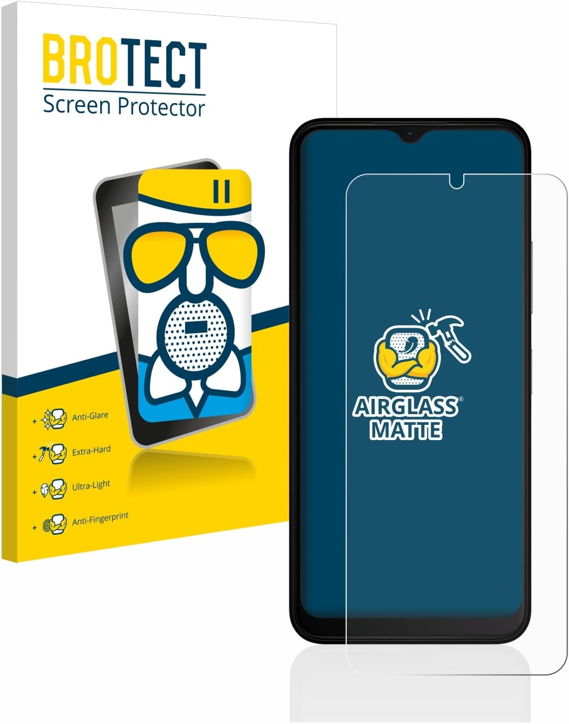 brotect Anti-Glare Glass Screen Protector Matte Compatible with Nokia C22 - Anti-Scratch 9H Protection Film