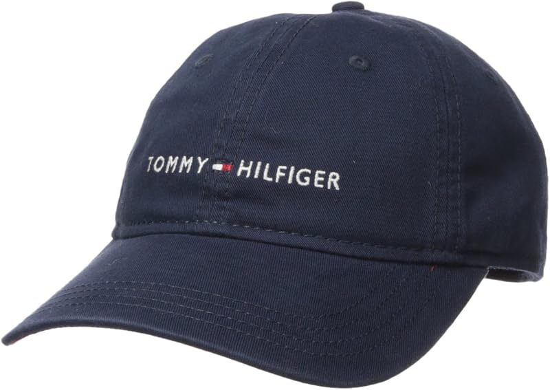 Tommy Hilfiger Gorra de béisbol ajustable con logo de algodón para hombre